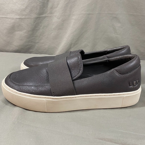 Koolaburra Shoes - UGG Chayze Women's 10 Leather Platform Slip-On Flat Gray Loafer Sneaker‎ Comfort